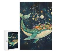 Jigsaw Puzzles 1000 PCS Whale with Flowers in Space-6 Jigsaws for Adults Puzzle Pattern Assembly Educational Challenge Birthday And Unique Gifts 1000 PCS