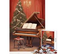 Jigsaw Puzzles 1000 Piano Christmas Tree Jigsaw Puzzles for Adults Difficult Challenge Help The Brain Exercise Christmas Birthday Gifts (38x26cm)