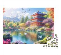 Jigsaw Puzzles 1000 Piece Ancient Architecture Challenge Game for Adults Four - Season Landscape Impossible Jigsaw Puzzles 1000 Piece Educational Game Home Decoration 1000pcs (75x50cm)