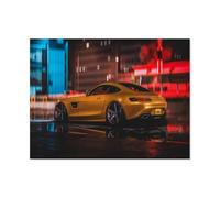 Jigsaw Puzzles 1000 Piece Challenge Game for Adults，Golden sports car after the rain，Jigsaw Puzzle 1000 Piece Educational Games for Adults Or Families 1000pcs（38x26cm）-M66