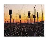 Jigsaw Puzzles 1000 Piece Challenge Toy for Adults，Railway Tracks in a Large Train Station at Sunset，Jigsaw Puzzles 1000 Pieces Educational Game Home Decoration（38x26cm）-X99