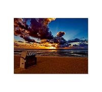 Jigsaw Puzzles 1000 Piece Challenge Toy for Adults，Sunsets on the North Sea coast near Cuxhaven，Jigsaw Puzzles 1000 Pieces Educational Game Home Decoration（75x50cm）-AT31