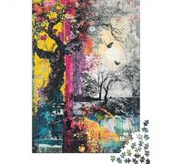 Jigsaw Puzzles 1000 Piece for Adults Abstract Artwork with Flowers Adult Jigsaw Puzzle Family Games For Family Fun Birthday Present, Gifts, 70x50cm/1000pcs