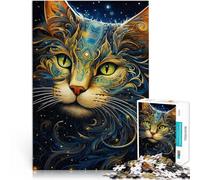 Jigsaw Puzzles 1000 Piece for Adults Abstract Kintsugi Cat Staycation: Zeit totschlagen Heimdekoration75x50cm