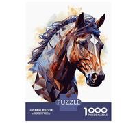Jigsaw Puzzles 1000 Piece for Adults Abstract Watercolor Horse Jigsaws for Adults Hands-on Game But Fun And Humorous Educational Challenge 38x26cm/1000pcs