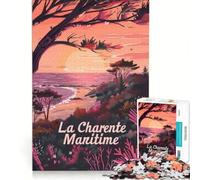 Jigsaw Puzzles 1000 Piece for Adults Affiche Charente Maritime, Hands-on Game, Fun Activities at Home, Beautiful Design Game 38x52cm
