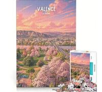 Jigsaw Puzzles 1000 Piece for Adults Affiche Valence Vue Du Ciel Rosé, Impossible Game, Parent-child Interaction, Wishlist with Santa Claus 38x26cm