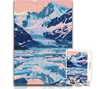 Jigsaw Puzzles 1000 Piece for Adults Alaskan Glacier Nature Art Brainteaser Family Games Learning Educational Birthday Gift Size 38x26cm