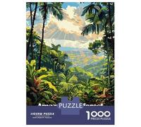 Jigsaw Puzzles 1000 Piece for Adults Amazon Rainforest Illustration Jigsaw for Adults Family Game Wall Decoration Challenging To Complete 52x38cm/1000pcs