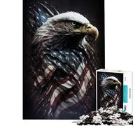 Jigsaw Puzzles 1000 Piece for Adults American Eagle on USA Flag Challenging Game Toys Educational Games Hand Speed Race Gifts For Birthdays (Size 38x52cm)