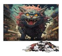 Jigsaw Puzzles 1000 Piece for Adults An Oversized Cat in A Chaotic City Puzzle Hands-on Game Great for Teenager Age 14 Years Up 1000 PCS(38x26cm)