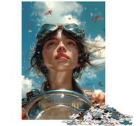 Jigsaw Puzzles 1000 Piece for Adults Anime Girl Ride Motorcycle Challenging To Complete Stress Reliever Educational Toy for And from 14 Years And over (38x26cm)