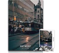 Jigsaw Puzzles 1000 Piece for Adults Antwerp Brainteaser Family Games Learning Educational Birthday Gift Size 38x26cm