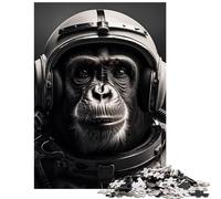 Jigsaw Puzzles 1000 Piece for Adults Ape Soviet Astronaut Challenging To Complete Stress Reliever Educational Toy for And from 14 Years And over (38x26cm)