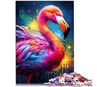 Jigsaw Puzzles 1000 Piece for Adults Art Psychedelic Flamingo Cartoon Jigsaw Puzzle 26x38cm is ideal as gifts for the whole family