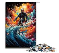 Jigsaw Puzzles 1000 Piece for Adults Astronaut Surfing Puzzle Hands-on Game Unique Home Decor And Gifts 1000 PCS(75x50cm)