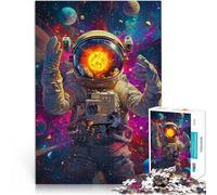 Jigsaw Puzzles 1000 Piece for Adults Astronauts see the sun Herausfordernd Schwierig Einzigartige Wohndekoration und Geschenke38x26cm