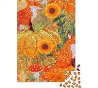 Jigsaw Puzzles 1000 Piece for Adults Autumn Fox And Pumpkin Scene Puzzles for Adults Brain Teaser Game Difficult Hard Educational Challenge 70x50cm/1000pcs