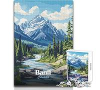 Jigsaw Puzzles 1000 Piece for Adults Banff National Park Landscape Brainteaser Family Games Learning Educational Birthday Gift Size 50x75cm