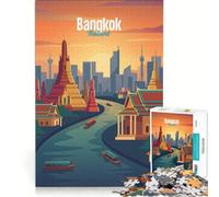 Jigsaw Puzzles 1000 Piece for Adults Bangkok Thailand, Hands-on Game, Fun Activities at Home, Beautiful Design Game 50x75cm