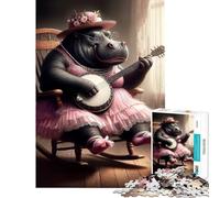 Jigsaw Puzzles 1000 Piece for Adults Banjo Hippo Help The Brain Exercise Improve Memory Educational Game for Age 14+ Game (38x26cm)