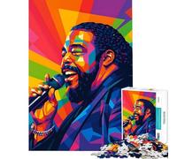 Jigsaw Puzzles 1000 Piece for Adults Barry White Colorful Portrait Learning Educational Toys Educational Game Hand Speed Race Great Gifts (Size 75x50cm)
