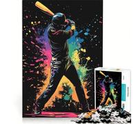 Jigsaw Puzzles 1000 Piece for Adults Baseball Player Silhouette, Educational Toy, Improve Memory, Unique Birthday And Xmas Gifts 38x52cm