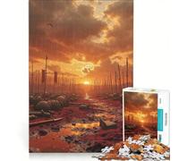 Jigsaw Puzzles 1000 Piece for Adults Battlefield Aftermath with Red Flags, Brain Teaser Game, Pattern Assembly, Improving Love between Couples 50x75cm