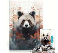 Jigsaw Puzzles 1000 Piece for Adults Bear with Watercolour, Educational Toy, Improve Memory, Unique Birthday And Xmas Gifts 50x75cm