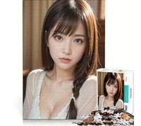 Jigsaw Puzzles 1000 Piece for Adults Beautiful Japanese Girl, Brain Teaser Game, Pattern Assembly, Improving Love between Couples 38x52cm