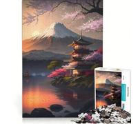 Jigsaw Puzzles 1000 Piece for Adults Beautiful Sunset Japanese, Brain Teaser Game, Pattern Assembly, Improving Love between Couples 38x52cm