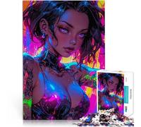 Jigsaw Puzzles 1000 Piece for Adults Beautiful Tattoo Anime Handgeschwindigkeitswettbewerb Lustiges Geschenk75x50cm