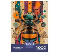 Jigsaw Puzzles 1000 Piece for Adults Bee Abstract Art Vibrant Bee Teenager Puzzles Relax Games Presents for Women Gifts for Friends And Family 38x26cm/1000pcs