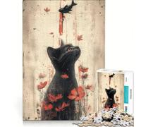 Jigsaw Puzzles 1000 Piece for Adults Black Cat Gazing at Fish Art, Brain Teaser Game, Pattern Assembly, Improving Love between Couples 38x26cm