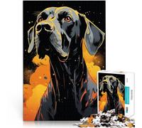 Jigsaw Puzzles 1000 Piece for Adults Black Dog Portrait Educational Games Home Decoration Enhance love between couples 50x70cm