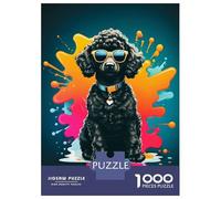 Jigsaw Puzzles 1000 Piece for Adults Black Poodle Cute Jigsaw for Adults Toy Wall Decor Home Decoration Challenging To Complete 38x26cm/1000pcs