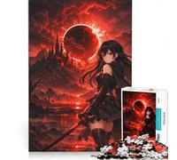 Jigsaw Puzzles 1000 Piece for Adults Blood Moon Over The Black Citadel, Brain Teaser Game, Pattern Assembly, Improving Love between Couples 50x75cm