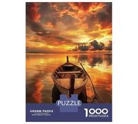 Jigsaw Puzzles 1000 Piece for Adults Boat Sunset Reflections Jigsaw for Adults Family Games But Fun And Humorous Birthday Present, Gifts, 52x38cm/1000pcs