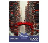 Jigsaw Puzzles 1000 Piece for Adults Book Bridge Fantasy Cityscape Jigsaw for Adults Family Games But Fun And Humorous Birthday Present, Gifts, 52x38cm/1000pcs