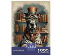 Jigsaw Puzzles 1000 Piece for Adults Book Smart Great Dane Dog Jigsaw for Adults Toy Wall Decor Home Decoration Challenging To Complete 38x26cm/1000pcs