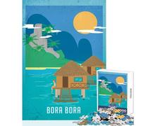 Jigsaw Puzzles 1000 Piece for Adults Bora Bora Educational Toy Gift Birthday Relax Games Artists' Collection, Fine Arts Size 38x52cm