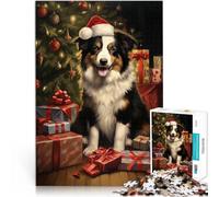 Jigsaw Puzzles 1000 Piece for Adults Border Collie Xmas learning educational toys 50x75cm Enhance memory for and Age 14