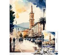 Jigsaw Puzzles 1000 Piece for Adults Bulgaria Capital Painting Toy Wall Decor Art Work Gift Hands-on Game Artists' Collection, Fine Arts Size 38x26cm