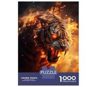 Jigsaw Puzzles 1000 Piece for Adults Burning Fantasy Tiger Glow Jigsaws for Adults Hands-on Game But Fun And Humorous Educational Challenge 38x26cm/1000pcs