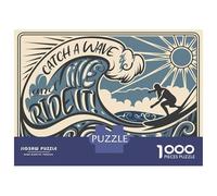Jigsaw Puzzles 1000 Piece for Adults Catch A Wave And Ride It Adult Puzzles Relaxing Games Analysis And Logic Great Gift for Gaming 38x26cm/1000pcs
