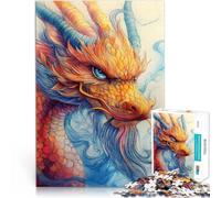 Jigsaw Puzzles 1000 Piece for Adults Chinese Dragon Portrait Denkspiel mit vollständig ineinander greifenden, zufällig geformten Teilen75x50cm