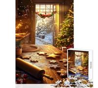 Jigsaw Puzzles 1000 Piece for Adults Christmas Cookie Baking Toy Wall Decor Art Work Gift Hands-on Game Artists' Collection, Fine Arts Size 50x75cm