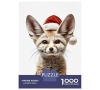 Jigsaw Puzzles 1000 Piece for Adults Christmas Fennec Fox Portrait Jigsaw for Adults Hands-on Game Wall Decoration Great Gift for Gaming 38x26cm/1000pcs