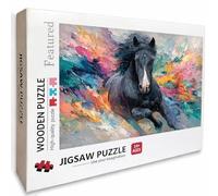 Jigsaw Puzzles 1000 Piece for Adults Color, Wooden Jigsaw Puzzles 75x50cm, for Men Women Elders Seniors, Pieces Parts Fit Together Tightly, Decompression, Wall Decor, Teenagers Gifts, (Horse) 0-1476