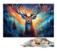 Jigsaw Puzzles 1000 Piece for Adults Colorful Beautiful Starry Sky Deer Puzzle Hands-on Game Great for Teenager Age 14 Years Up 1000 PCS(75x50cm)